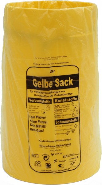 gelbe Sacktonne mit Deckel für gelben Sack, Müllsackständer, Wertstoffbehälter