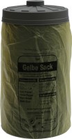 Sacktonne schwarz mit grauem Deckel, Mülleimer, Mülltonne, Mülltrennung, Gelber Sack,Sackständer