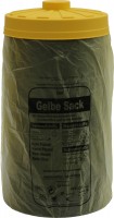 Sacktonne schwarz mit gelbem Deckel, Mülleimer, Mülltonne, Mülltrennung, Gelber Sack,Sackständer